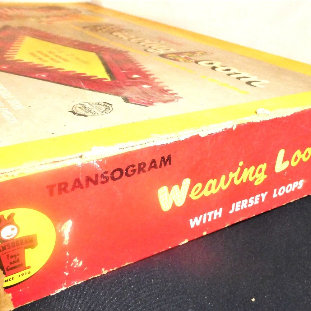 1954 Adjustable WEAVING LOOM Vintage Linen Hand Knitted Pot Holders Table Mats - Picture 6 of 13